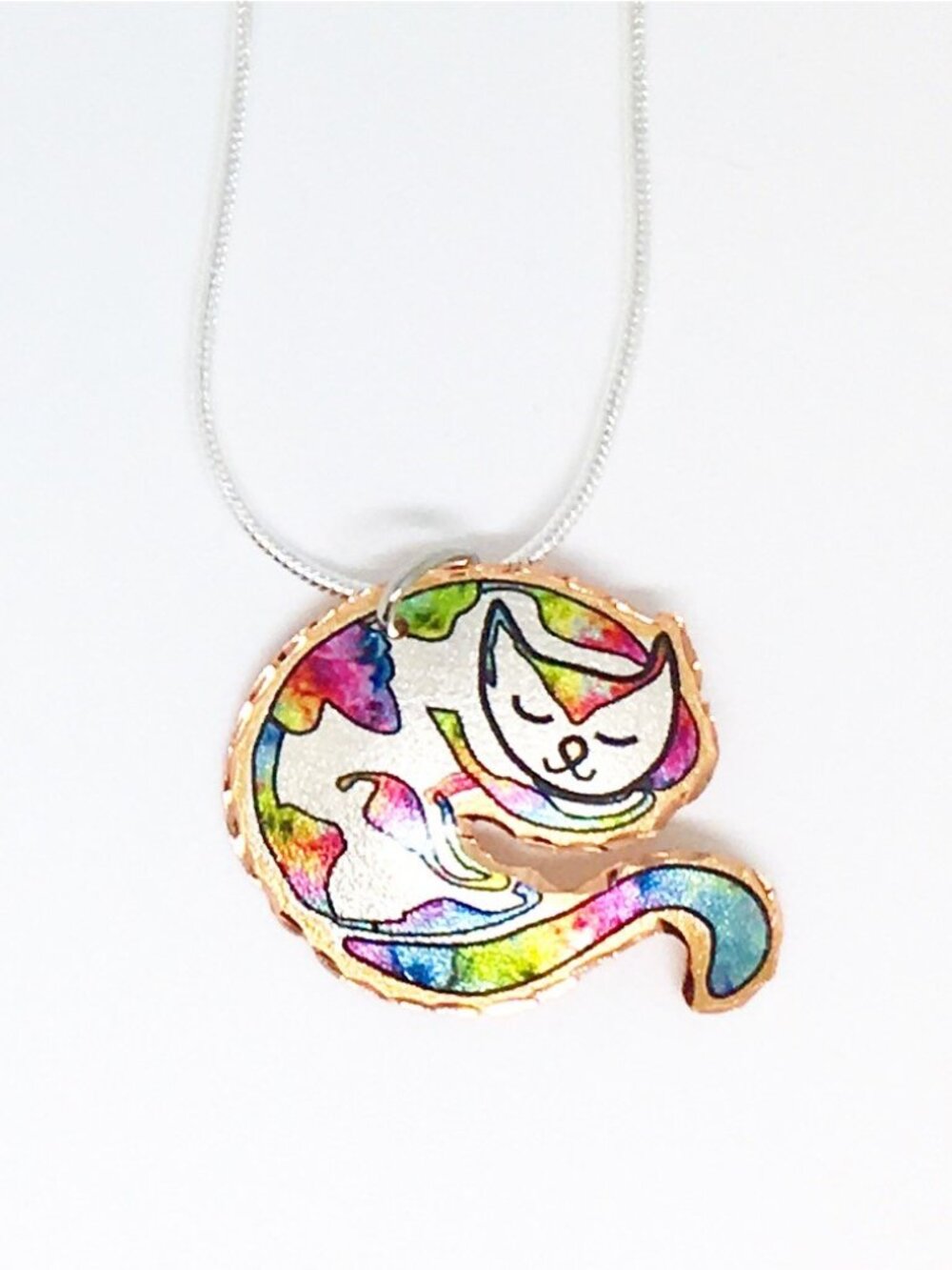 Colorful cat necklace